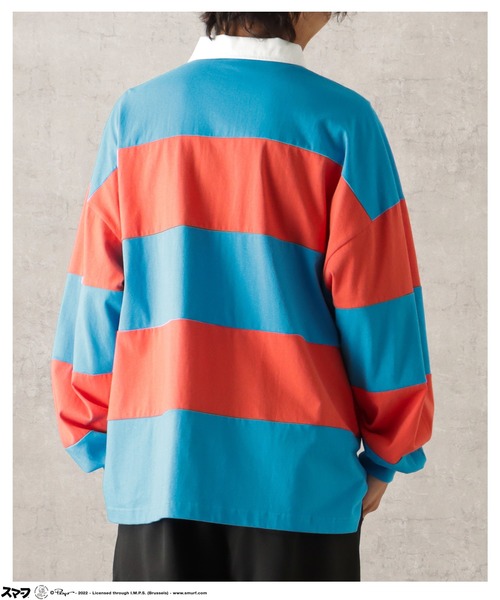 Mac-House（マックハウス）の「Smurf スマーフ ロングスリーブラガーシャツ（Tシャツ/カットソー・メンズ・ブルーグレー/ブルー/ブラック・M/L）」の10枚目の写真