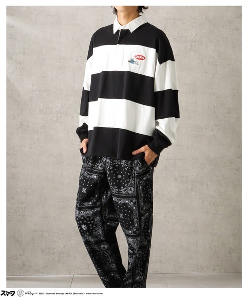 Mac-House（マックハウス）の「Smurf スマーフ ロングスリーブラガーシャツ（Tシャツ/カットソー・メンズ・ブルーグレー/ブルー/ブラック・M/L）」の15枚目の写真