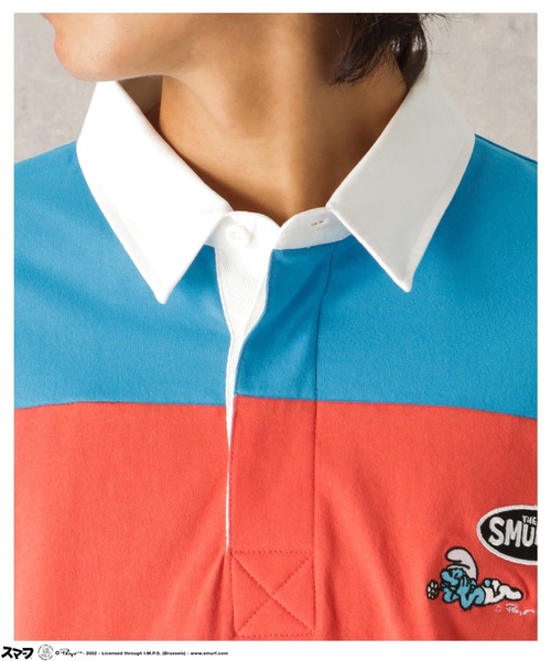 Mac-House（マックハウス）の「Smurf スマーフ ロングスリーブラガーシャツ（Tシャツ/カットソー・メンズ・ブルーグレー/ブルー/ブラック・M/L）」の8枚目の写真