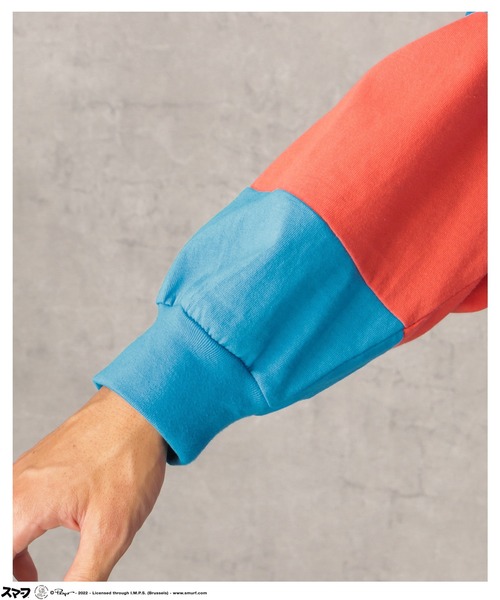 Mac-House（マックハウス）の「Smurf スマーフ ロングスリーブラガーシャツ（Tシャツ/カットソー・メンズ・ブルーグレー/ブルー/ブラック・M/L）」の18枚目の写真