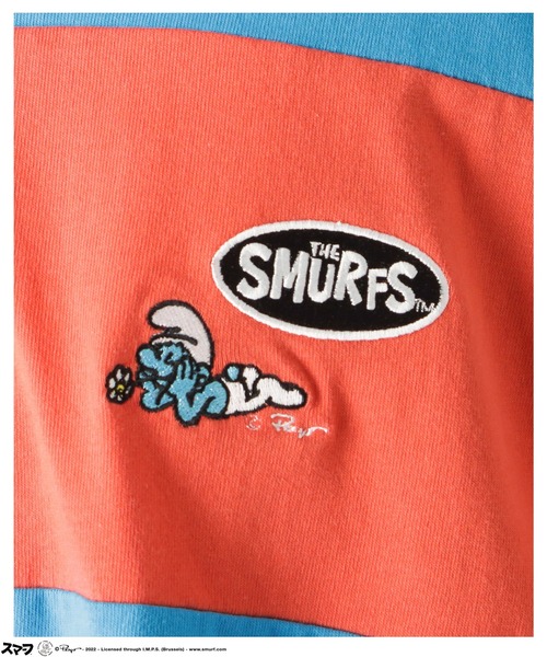Mac-House（マックハウス）の「Smurf スマーフ ロングスリーブラガーシャツ（Tシャツ/カットソー・メンズ・ブルーグレー/ブルー/ブラック・M/L）」の13枚目の写真