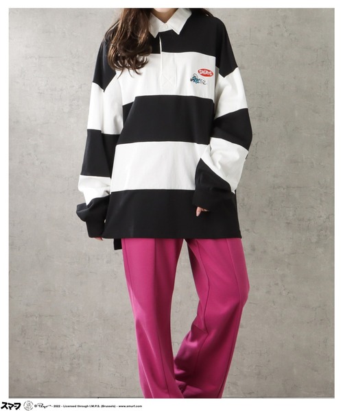 Mac-House（マックハウス）の「Smurf スマーフ ロングスリーブラガーシャツ（Tシャツ/カットソー・メンズ・ブルーグレー/ブルー/ブラック・M/L）」の9枚目の写真