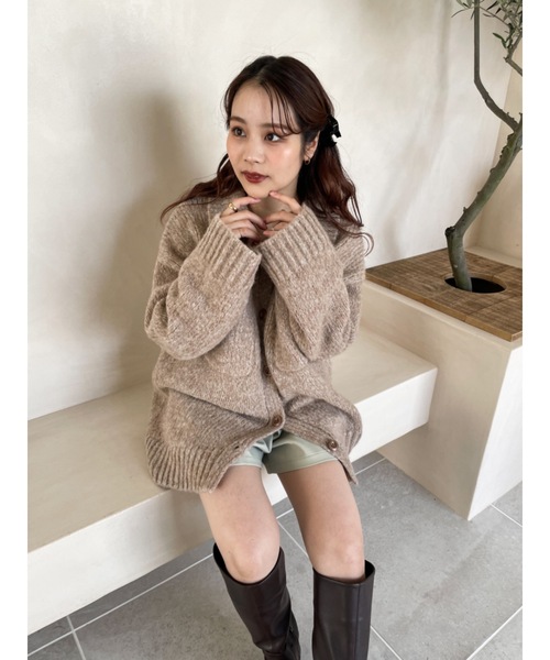 jumelle（ジュメロ）の「フェイクレザーショートパンツ（その他パンツ・レディース・ブラウン/アイボリー・FREE）」の9枚目の写真