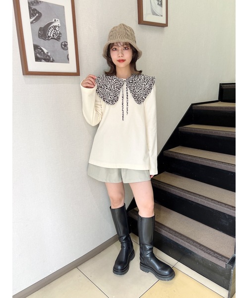 jumelle（ジュメロ）の「フェイクレザーショートパンツ（その他パンツ・レディース・ブラウン/アイボリー・FREE）」の12枚目の写真