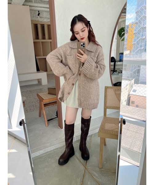 jumelle（ジュメロ）の「フェイクレザーショートパンツ（その他パンツ・レディース・ブラウン/アイボリー・FREE）」の8枚目の写真