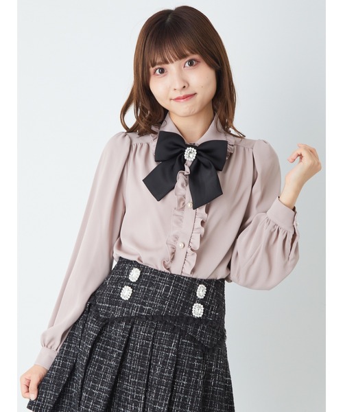 Ank Rouge（アンクルージュ）の「ビジューリボンフリル（シャツ