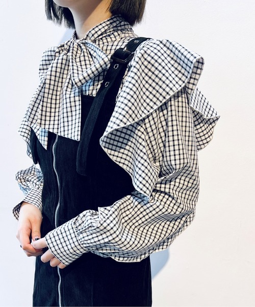 one way（ワンウェイ）の「ラッフルスリーブボウタイブラウス（シャツ/ブラウス・レディース・ライトピンク/ホワイト/ホワイト系その他・FREE）」の8枚目の写真