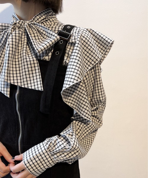 one way（ワンウェイ）の「ラッフルスリーブボウタイブラウス（シャツ/ブラウス・レディース・ライトピンク/ホワイト/ホワイト系その他・FREE）」の9枚目の写真