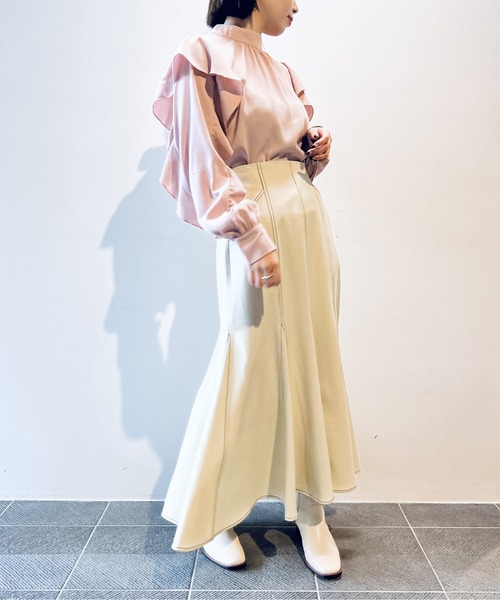 one way（ワンウェイ）の「ラッフルスリーブボウタイブラウス（シャツ/ブラウス・レディース・ライトピンク/ホワイト/ホワイト系その他・FREE）」の16枚目の写真