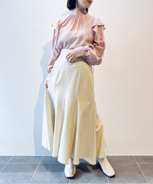 one way（ワンウェイ）の「ラッフルスリーブボウタイブラウス（シャツ/ブラウス・レディース・ライトピンク/ホワイト/ホワイト系その他・FREE）」の17枚目の写真