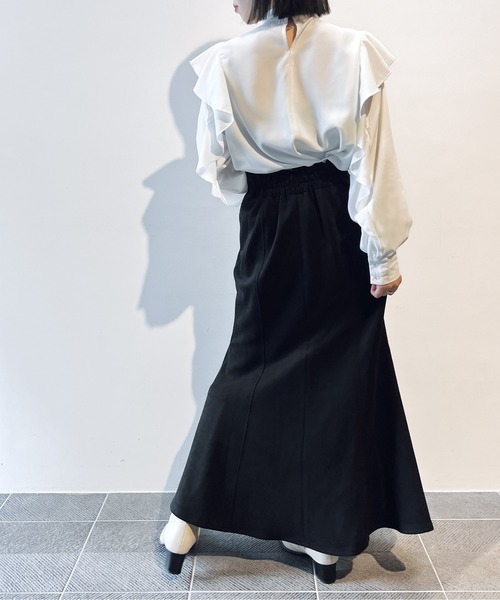 one way（ワンウェイ）の「ラッフルスリーブボウタイブラウス（シャツ/ブラウス・レディース・ライトピンク/ホワイト/ホワイト系その他・FREE）」の6枚目の写真