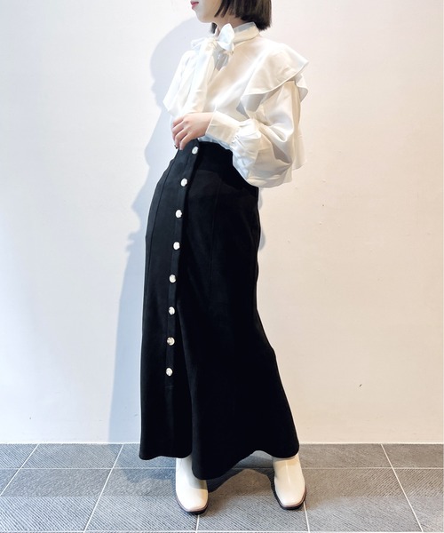 one way（ワンウェイ）の「ラッフルスリーブボウタイブラウス（シャツ/ブラウス・レディース・ライトピンク/ホワイト/ホワイト系その他・FREE）」の4枚目の写真