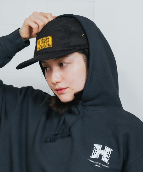 UNIVERSAL OVERALL（ユニバーサルオーバーオール）の「UNIVERSAL OVERALL/ユニバーサルオーバーオール ジェットキャップ 刺繍 キャップ（キャップ・メンズ・ブラック/グリーン・57~59cm）」の2枚目の写真