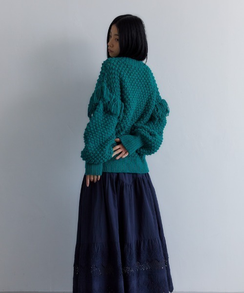 CASA FLINE（カーサフライン）の「フリンジハンドニットプルオーバー（ニット/セーター・レディース・ブラウン/グリーン/パープル/アイボリー・FREE）」の16枚目の写真