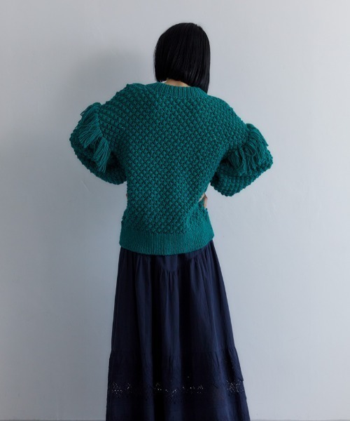 CASA FLINE（カーサフライン）の「フリンジハンドニットプルオーバー（ニット/セーター・レディース・ブラウン/グリーン/パープル/アイボリー・FREE）」の17枚目の写真