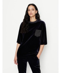 ARMANI EXCHANGE | 【A|X アルマーニ エクスチェンジ】ポケット付き　ベルベット半袖プルオーバー(Tシャツ/カットソー)