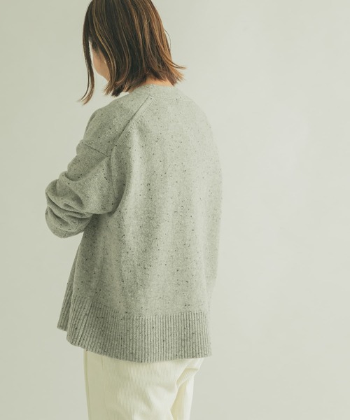 FORK&SPOON（フォークアンドスプーン）の「FORK&SPOON　ネップVネックショートカーディガン（カーディガン/ボレロ・レディース・ネイビー/ライトグレー・1）」の11枚目の写真