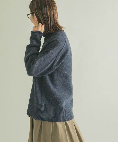 FORK&SPOON（フォークアンドスプーン）の「FORK&SPOON　ネップVネックショートカーディガン（カーディガン/ボレロ・レディース・ネイビー/ライトグレー・1）」の20枚目の写真