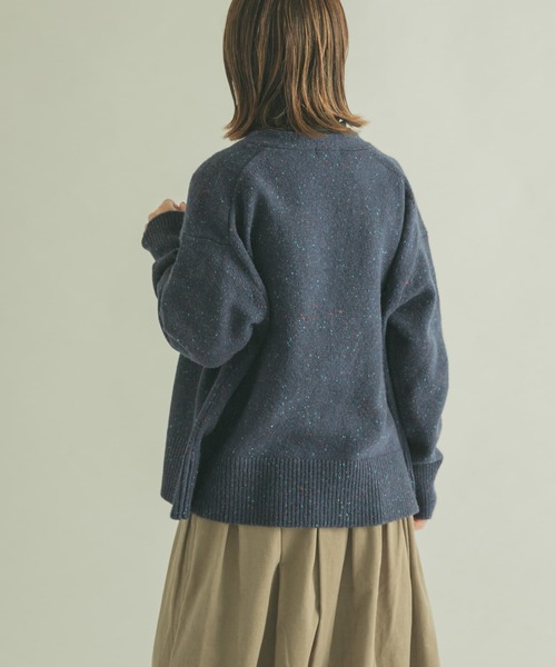 FORK&SPOON（フォークアンドスプーン）の「FORK&SPOON　ネップVネックショートカーディガン（カーディガン/ボレロ・レディース・ネイビー/ライトグレー・1）」の17枚目の写真