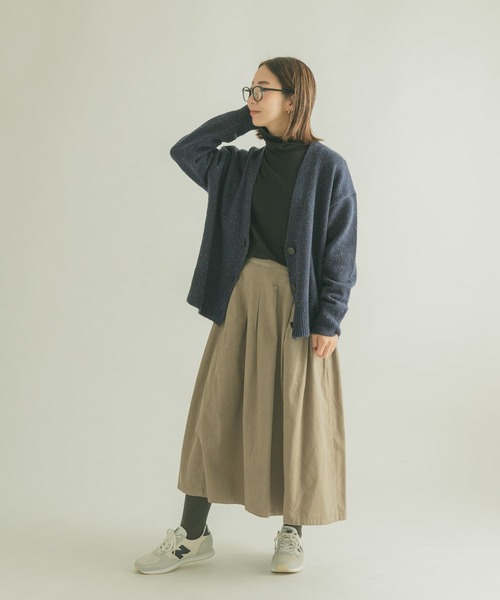 FORK&SPOON（フォークアンドスプーン）の「FORK&SPOON　ネップVネックショートカーディガン（カーディガン/ボレロ・レディース・ネイビー/ライトグレー・1）」の13枚目の写真