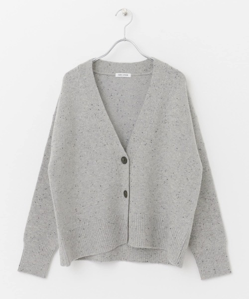 FORK&SPOON（フォークアンドスプーン）の「FORK&SPOON　ネップVネックショートカーディガン（カーディガン/ボレロ・レディース・ネイビー/ライトグレー・1）」の10枚目の写真