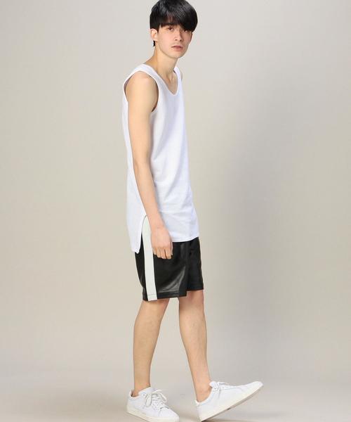 MONKEY TIME（モンキータイム）の「＜monkey time＞ メッシュ ロング タンクトップ：◆（タンクトップ・メンズ・ホワイト/ブラック・MEDIUM/LARGE）」の4枚目の写真