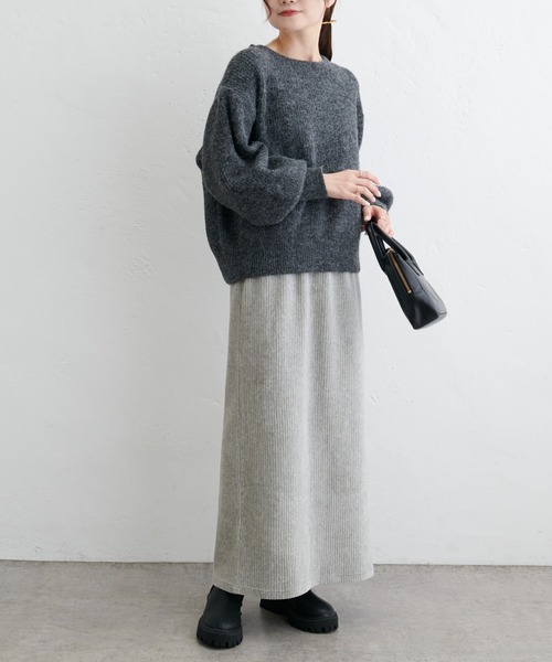 PUAL CE CIN（ピュアルセシン）の「ボリュームスリーブシャギーニット（ニット/セーター・レディース・ブラウン/チャコールグレー・FREE）」の7枚目の写真