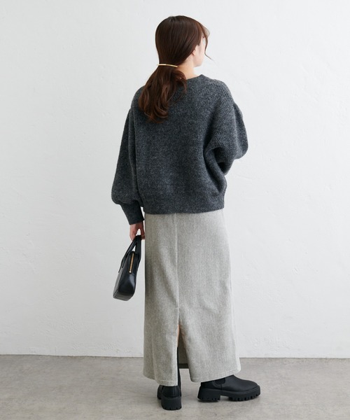 PUAL CE CIN（ピュアルセシン）の「ボリュームスリーブシャギーニット（ニット/セーター・レディース・ブラウン/チャコールグレー・FREE）」の5枚目の写真