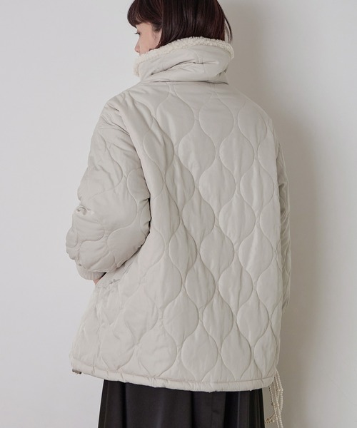 Fashion Letter（ファッションレター）の「ボア&キルティングミドルジャケット（ミリタリージャケット・レディース・カーキブラウン/アイボリー/ブラック・M）」の10枚目の写真