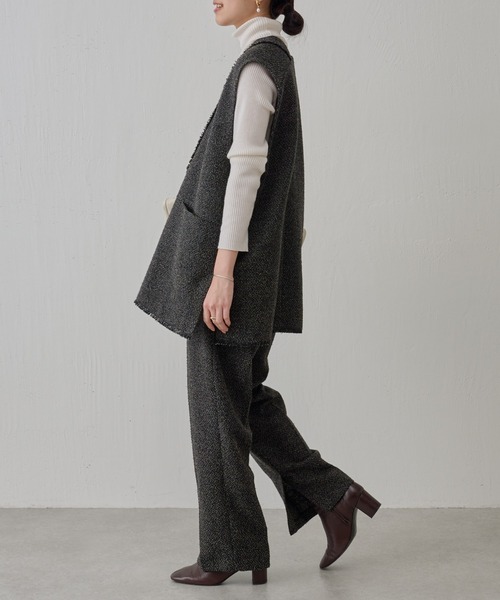 BEARDSLEY（ビアズリー）の「ツイードベスト：卒業・入学式にも セットアップアイテム有（ベスト・レディース・ブラック・FREE）」の15枚目の写真