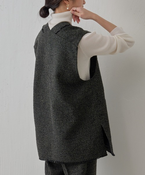 【美品】BEARDSLEY ビアズリー　ツイード前後ジャケット　入学式　入園式 美品】BEARDSLEY ビアズリー ツイード前後ジャケット 入学式 入園式