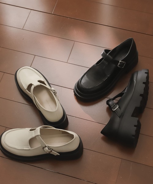 SENSE OF PLACE by URBAN RESEARCH（センスオブプレイスバイアーバンリサーチ）の「Tストラップボリュームソールシューズ（その他シューズ・レディース・アイボリー/ダークブラウン/ブラック・SMALL/MEDIUM/LARGE）」の12枚目の写真