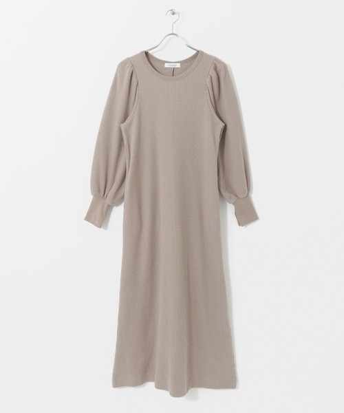 URBAN RESEARCH Sonny Label（アーバンリサーチサニーレーベル）の「パフスリーブ起毛ワッフルカットワンピース（ワンピース・レディース・ブラック/モカ/グレー系その他・FREE）」の8枚目の写真