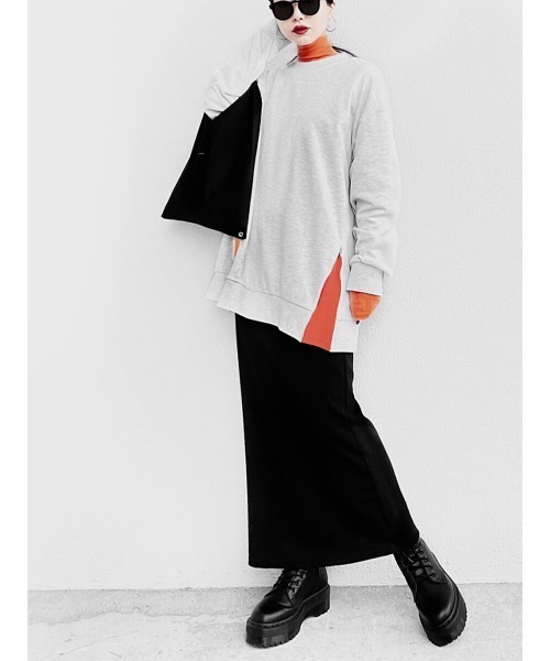 LVEU.(ラブユ.)の「Zip design point color sweat / ジップデザインポイントカラースウェット(Ai select)(スウェット・レディース・ブラック/ホワイト・FREE)」の10枚目の写真