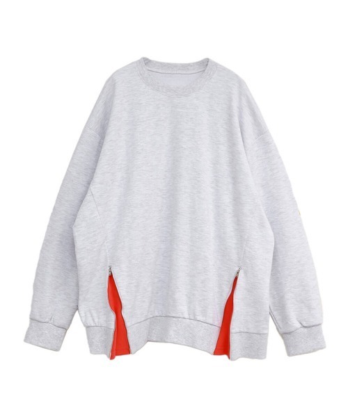 LVEU.（ラブユ.）の「Zip design point color sweat / ジップデザイン
