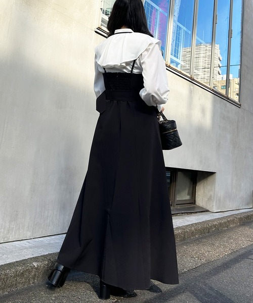 INGNI（イング）の「フリルカラーリボンブラウス（シャツ/ブラウス・レディース・ホワイト×ブラック/ブラック/オフホワイト/ホワイト系6・M）」の12枚目の写真