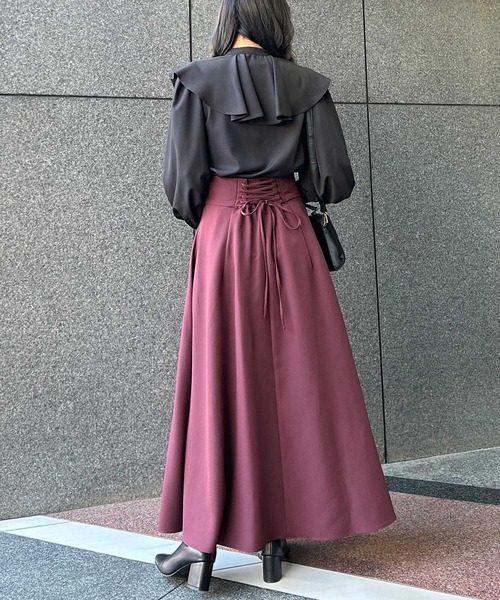 INGNI（イング）の「フリルカラーリボンブラウス（シャツ/ブラウス・レディース・ホワイト×ブラック/ブラック/オフホワイト/ホワイト系6・M）」の8枚目の写真