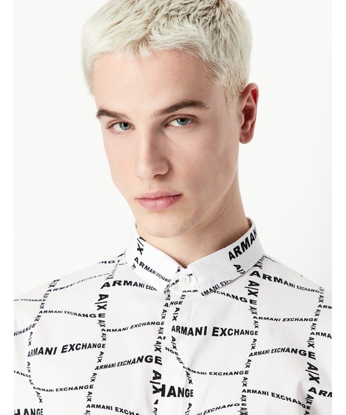 ARMANI EXCHANGE（アルマーニエクスチェンジ）の「【A|X アルマーニ エクスチェンジ】グラフィックロゴプリント　長袖シャツ/SLIM（シャツ/ブラウス・メンズ・ホワイト系2/ブラック系2/ホワイト系1/ブラック系1/ホワイト系3/ネイビー系1・LARGE/MEDIUM/X-LARGE/X-SMALL/SMALL）」の14枚目の写真