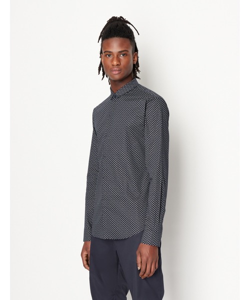 ARMANI EXCHANGE（アルマーニエクスチェンジ）の「【A|X アルマーニ エクスチェンジ】グラフィックロゴプリント　長袖シャツ/SLIM（シャツ/ブラウス・メンズ・ホワイト系2/ブラック系2/ホワイト系1/ブラック系1/ホワイト系3/ネイビー系1・LARGE/MEDIUM/X-LARGE/X-SMALL/SMALL）」の7枚目の写真