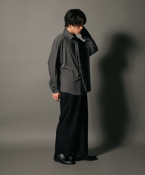 UNIIT（ユニット）の「【UNIIT/ユニット】 ワイドシルエット 　ワイドパンツ　センタープレス　イージーパンツ 韓国ファッション モードファッション キレイ目　ウエストゴム（その他パンツ・メンズ・ベージュ/ブラック/チャコールグレー・SMALL/X-LARGE/MEDIUM/LARGE）」の11枚目の写真