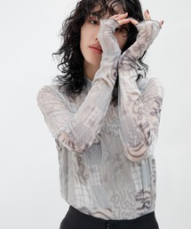 コラージュ柄シアーインナー