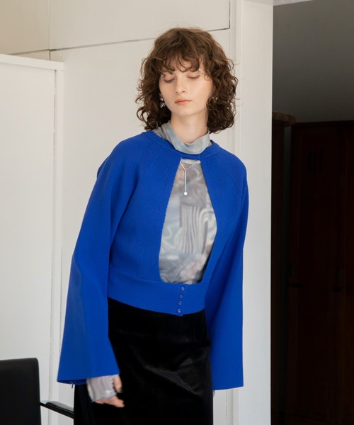 VACANCY(ヴァカンシー)の「コラージュ柄シアーインナー(Tシャツ/カットソー・レディース・ブルー/グリーン/グレー/グレー×サックスブルー・FREE)」の15枚目の写真