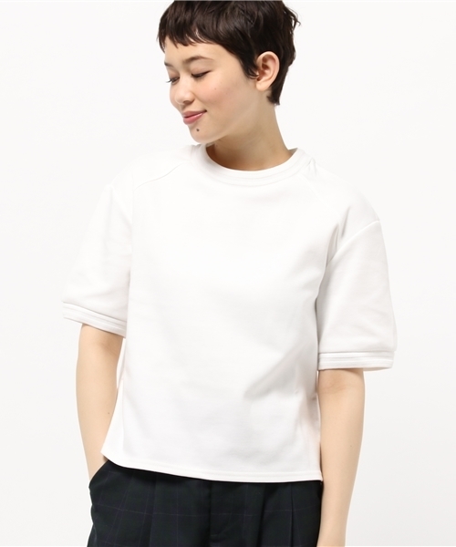 CIAOPANIC(チャオパニック)の「【Ciaopanic】 タックリブ半袖PO(Tシャツ/カットソー・レディース・ホワイト/ネイビー/ブラック/グレー・FREE)」の2枚目の写真