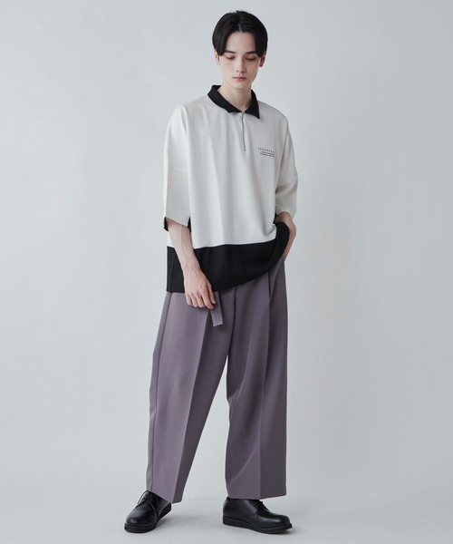 LUCY(ルーシー)の「LUCY/ドルマンポンチ ハーフジップ半袖T(Tシャツ/カットソー・メンズ・ブルー/ホワイト・MEDIUM/LARGE)」の13枚目の写真