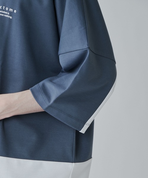 LUCY(ルーシー)の「LUCY/ドルマンポンチ ハーフジップ半袖T(Tシャツ/カットソー・メンズ・ブルー/ホワイト・MEDIUM/LARGE)」の7枚目の写真