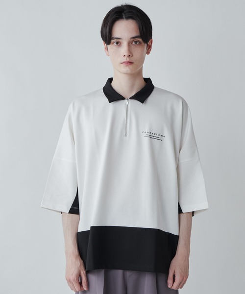 LUCY(ルーシー)の「LUCY/ドルマンポンチ ハーフジップ半袖T(Tシャツ/カットソー・メンズ・ブルー/ホワイト・MEDIUM/LARGE)」の12枚目の写真