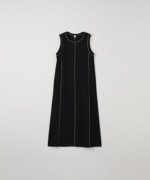 CITEN（シテン）の「＜CITEN＞ステッチデザイン ノースリーブ ワンピース（ワンピース・レディース・コバルトブルー/ダークブラウン/ブラック・FREE）」の2枚目の写真