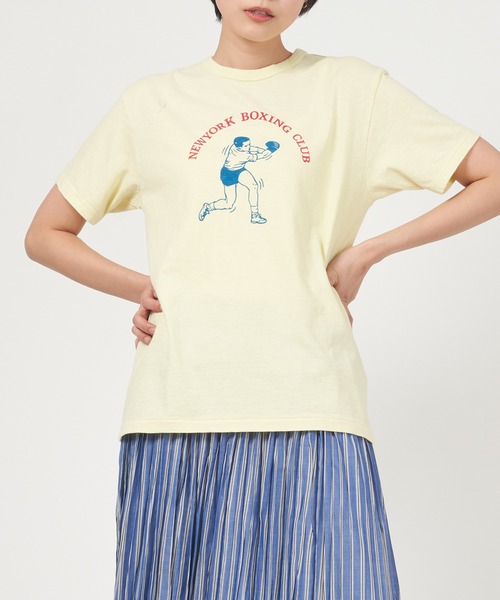 THE SHINZONE(ザ シンゾーン)の「BOXING PRINT TEE(Tシャツ/カットソー・レディース・ホワイト/グリーン/イエロー・FREE)」の2枚目の写真
