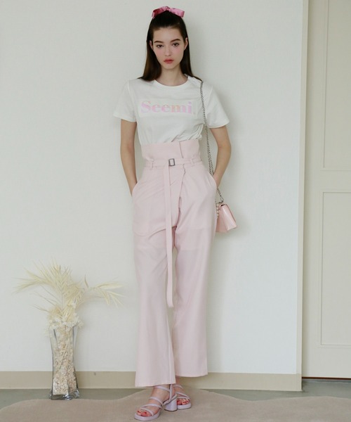 Seemi. byNICECLAUP( シーミーバイナイスクラップ)の「【Seemi】オーロラロゴTee(Tシャツ/カットソー・レディース・オフホワイト/ブラック/ピンク・FREE)」の17枚目の写真
