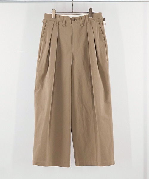 Iroquois（イロコイ）の「IROQUOIS イロコイ / HIGH COUNT RUBBER CLOTH WIDE CHINOS ハイカウントラバークロスワイドチノパンツ / 477201（チノパンツ・メンズ・モカ/ブラック・1/2/3）」の14枚目の写真